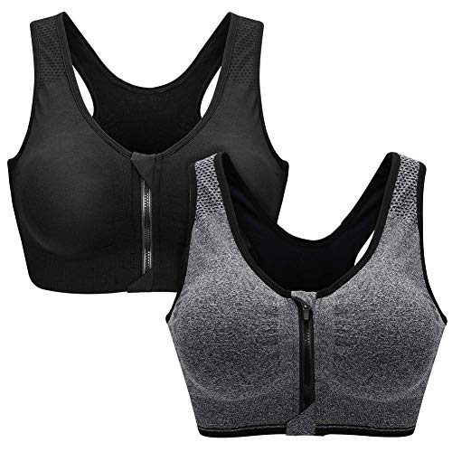 ZOEREA Sujetador Cierre Delantero Deportivo para Mujer Gimnasio Ropa con Almohadillas Extraíbles para Correr Sin Costuras Yoga Fitness 2 Piezas ZOEREA Sujetador Cierre Delantero Deportivo para Mujer Gimnasio Ropa con Almohadillas Extraíbles para Correr Sin Costuras Yoga Fitness 2 Piezas