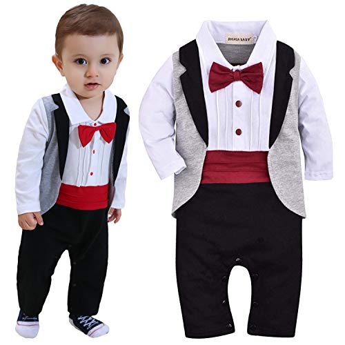 ZOEREA Uno-Pedazos de los bebés Romper el Smoking con el Bowknot para el Bautismo Boda ZOEREA Uno-Pedazos de los bebés Romper el Smoking con el Bowknot para el Bautismo Boda