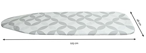 ZOLLNER Funda Tabla de Planchar Ajustable con muletón y Espuma, 125x48x0,6 cm