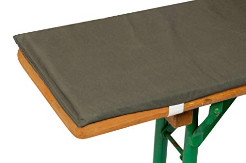 ZOLLNER Juego de 2 Cojines para Banco de Jardin y Mantel Gris, para Exterior ZOLLNER Juego de 2 Cojines para Banco de Jardin y Mantel Gris, para Exterior