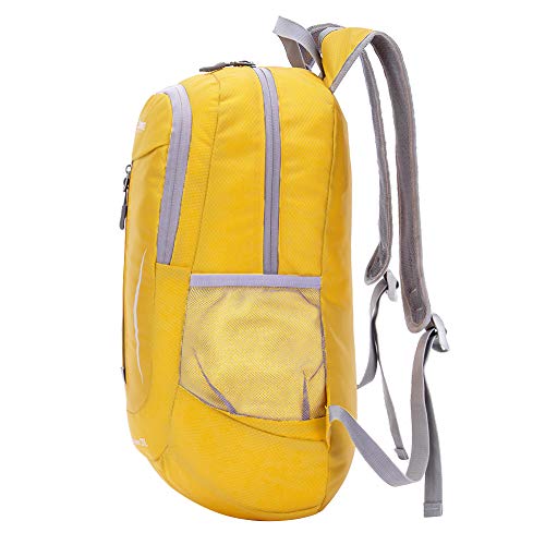 ZOMAKE Mochila Plegable Ligera 25L, Mochilas Pequeñas Compacta para Hombre, Mujer, Viajar, Senderismo, Al Aire Libre(Amarillo)