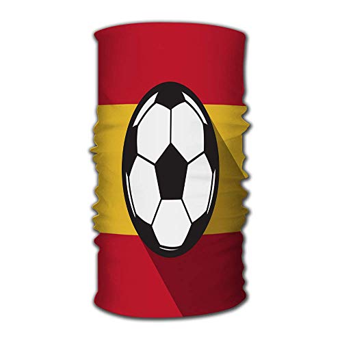Zome Lag Magic Scarf Balaclava Headwear Head Wrap Icono de fútbol con la Bandera de España para Yoga,Senderismo,equitación,Motociclismo