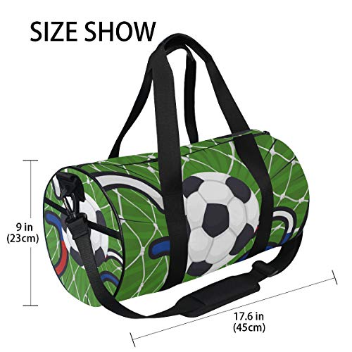 ZOMOY Bolsa de Deporte，Anotación de Objetivos Tiro rápido Balón de fútbol，Nuevo Cilindro de impresión Bolsas de Ejercicios Bolsa de Viaje Equipaje Bolsa de Lona