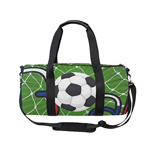 ZOMOY Bolsa de Deporte，Anotación de Objetivos Tiro rápido Balón de fútbol，Nuevo Cilindro de impresión Bolsas de Ejercicios Bolsa de Viaje Equipaje Bolsa de Lona