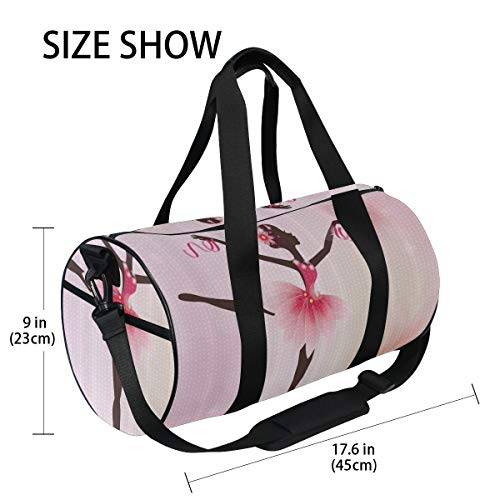 ZOMOY Bolsa de Deporte,Ballet Dancer Tree Polka Point Gimnasia Rítmica Art Lover Girl Design,Nuevo de Cubo de impresión Bolsas de Ejercicios Bolsa de Viaje Equipaje Bolsa de Lona