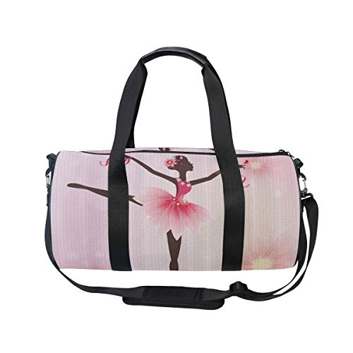 ZOMOY Bolsa de Deporte,Ballet Dancer Tree Polka Point Gimnasia Rítmica Art Lover Girl Design,Nuevo de Cubo de impresión Bolsas de Ejercicios Bolsa de Viaje Equipaje Bolsa de Lona