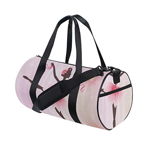 ZOMOY Bolsa de Deporte,Ballet Dancer Tree Polka Point Gimnasia Rítmica Art Lover Girl Design,Nuevo de Cubo de impresión Bolsas de Ejercicios Bolsa de Viaje Equipaje Bolsa de Lona