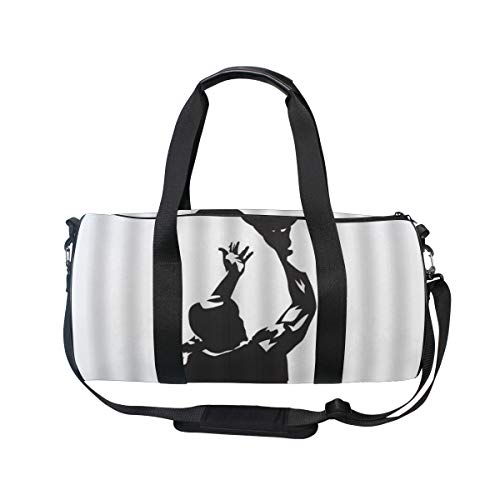 ZOMOY Bolsa de Deporte,Deportes Jugador de Baloncesto Tiro Movimiento Silueta Minimalismo Moderno,Nuevo de Cubo de impresión Bolsas de Ejercicios Bolsa de Viaje Equipaje Bolsa de Lona ZOMOY Bolsa de Deporte,Deportes Jugador de Baloncesto Tiro Movimiento Silueta Minimalismo Moderno,Nuevo de Cubo de impresión Bolsas de Ejercicios Bolsa de Viaje Equipaje Bolsa de Lona