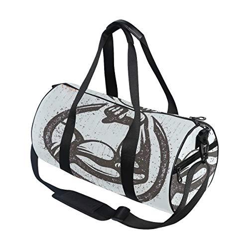 ZOMOY Bolsa de Deporte,Diseño de boceto de Hombre musculoso más Fuerte Que Ayer Fondo de motivación de Grunge,Nuevo de Cubo de impresión Bolsas de Ejercicios Bolsa de Viaje Equipaje Bolsa de Lona