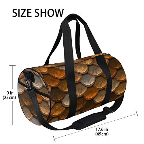 ZOMOY Bolsa de Deporte,Diseño de Patrones de Escala de Cobre marrón,Nuevo de Cubo de impresión Bolsas de Ejercicios Bolsa de Viaje Equipaje Bolsa de Lona ZOMOY Bolsa de Deporte,Diseño de Patrones de Escala de Cobre marrón,Nuevo de Cubo de impresión Bolsas de Ejercicios Bolsa de Viaje Equipaje Bolsa de Lona