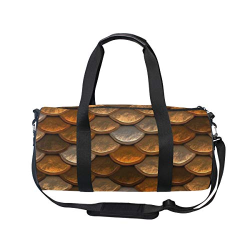 ZOMOY Bolsa de Deporte,Diseño de Patrones de Escala de Cobre marrón,Nuevo de Cubo de impresión Bolsas de Ejercicios Bolsa de Viaje Equipaje Bolsa de Lona ZOMOY Bolsa de Deporte,Diseño de Patrones de Escala de Cobre marrón,Nuevo de Cubo de impresión Bolsas de Ejercicios Bolsa de Viaje Equipaje Bolsa de Lona
