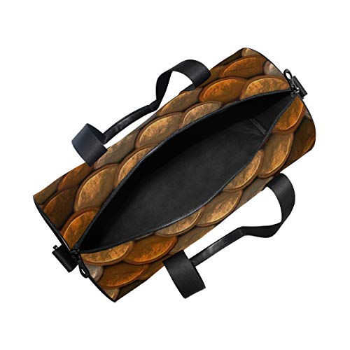 ZOMOY Bolsa de Deporte,Diseño de Patrones de Escala de Cobre marrón,Nuevo de Cubo de impresión Bolsas de Ejercicios Bolsa de Viaje Equipaje Bolsa de Lona ZOMOY Bolsa de Deporte,Diseño de Patrones de Escala de Cobre marrón,Nuevo de Cubo de impresión Bolsas de Ejercicios Bolsa de Viaje Equipaje Bolsa de Lona