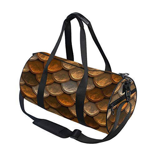 ZOMOY Bolsa de Deporte,Diseño de Patrones de Escala de Cobre marrón,Nuevo de Cubo de impresión Bolsas de Ejercicios Bolsa de Viaje Equipaje Bolsa de Lona ZOMOY Bolsa de Deporte,Diseño de Patrones de Escala de Cobre marrón,Nuevo de Cubo de impresión Bolsas de Ejercicios Bolsa de Viaje Equipaje Bolsa de Lona