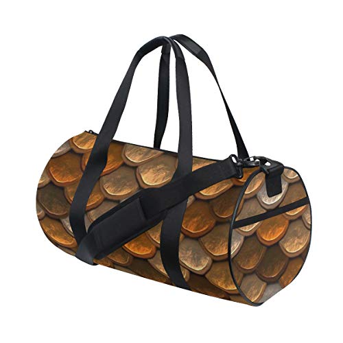 ZOMOY Bolsa de Deporte,Diseño de Patrones de Escala de Cobre marrón,Nuevo de Cubo de impresión Bolsas de Ejercicios Bolsa de Viaje Equipaje Bolsa de Lona ZOMOY Bolsa de Deporte,Diseño de Patrones de Escala de Cobre marrón,Nuevo de Cubo de impresión Bolsas de Ejercicios Bolsa de Viaje Equipaje Bolsa de Lona