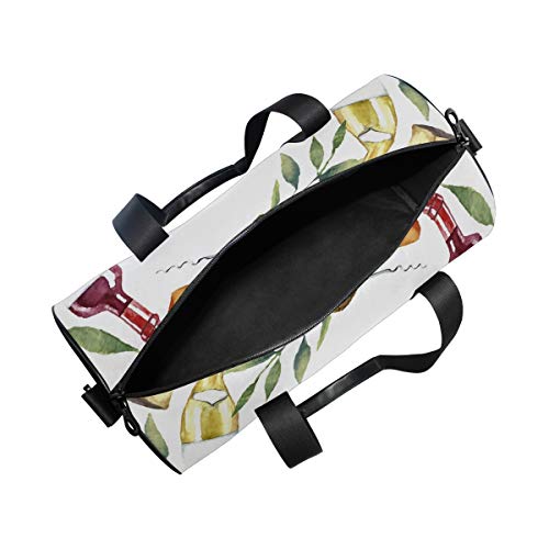 ZOMOY Bolsa de Deporte,Impresión de Marco de Alimentos Acuarela de Vino,Nuevo de Cubo de impresión Bolsas de Ejercicios Bolsa de Viaje Equipaje Bolsa de Lona ZOMOY Bolsa de Deporte,Impresión de Marco de Alimentos Acuarela de Vino,Nuevo de Cubo de impresión Bolsas de Ejercicios Bolsa de Viaje Equipaje Bolsa de Lona