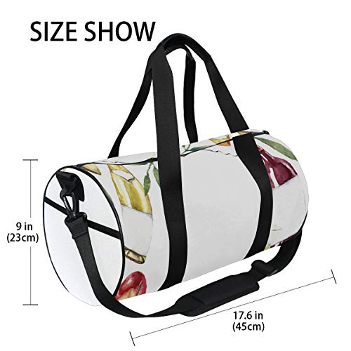 ZOMOY Bolsa de Deporte,Impresión de Marco de Alimentos Acuarela de Vino,Nuevo de Cubo de impresión Bolsas de Ejercicios Bolsa de Viaje Equipaje Bolsa de Lona ZOMOY Bolsa de Deporte,Impresión de Marco de Alimentos Acuarela de Vino,Nuevo de Cubo de impresión Bolsas de Ejercicios Bolsa de Viaje Equipaje Bolsa de Lona