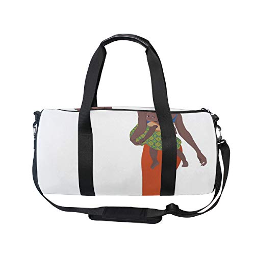 ZOMOY Bolsa de Deporte,Madre Que Lleva a la niña en la Espalda África País Cultura Continente Mapa,Nuevo de Cubo de impresión Bolsas de Ejercicios Bolsa de Viaje Equipaje Bolsa de Lona ZOMOY Bolsa de Deporte,Madre Que Lleva a la niña en la Espalda África País Cultura Continente Mapa,Nuevo de Cubo de impresión Bolsas de Ejercicios Bolsa de Viaje Equipaje Bolsa de Lona
