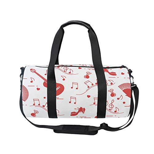 ZOMOY Bolsa de Deporte,Patrón Fan Zapatos Castañuelas Notas,Nuevo Cilindro de impresión Bolsas de Ejercicios Bolsa de Viaje Equipaje Bolsa de Lona ZOMOY Bolsa de Deporte,Patrón Fan Zapatos Castañuelas Notas,Nuevo Cilindro de impresión Bolsas de Ejercicios Bolsa de Viaje Equipaje Bolsa de Lona