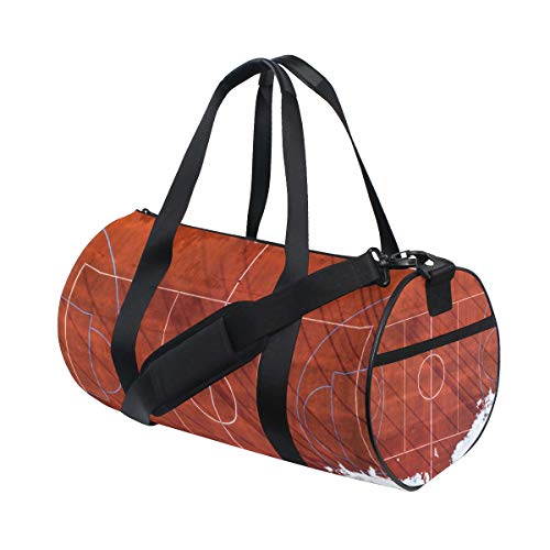 ZOMOY Bolsa de Deporte，Vista Gráfica Superior Baloncesto Voleibol Fútbol，Nuevo Cilindro de impresión Bolsas de Ejercicios Bolsa de Viaje Equipaje Bolsa de Lona