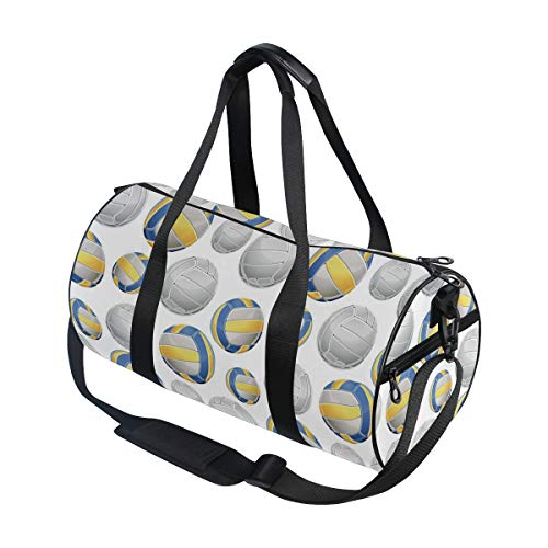 ZOMOY Bolsa de Deporte,Voleibol vívido Iconos Deportivos Actividad Hobby Equipo Juego Atletismo,Nuevo de Cubo de impresión Bolsas de Ejercicios Bolsa de Viaje Equipaje Bolsa de Lona