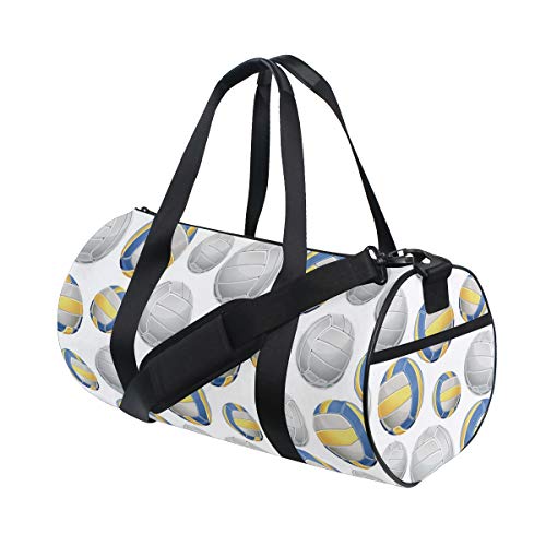 ZOMOY Bolsa de Deporte,Voleibol vívido Iconos Deportivos Actividad Hobby Equipo Juego Atletismo,Nuevo de Cubo de impresión Bolsas de Ejercicios Bolsa de Viaje Equipaje Bolsa de Lona