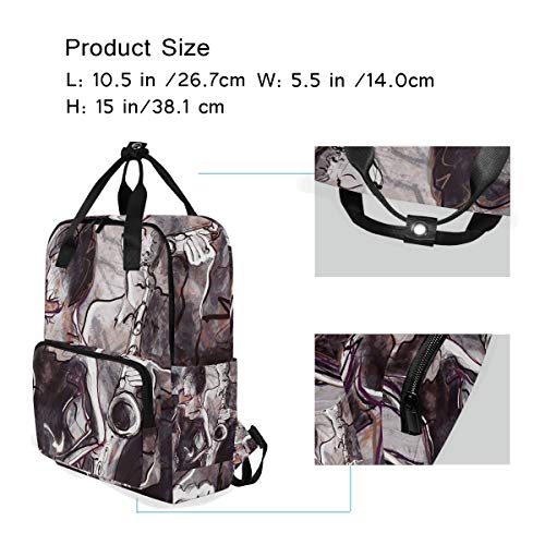 ZOMOY Mochilas，Ilustración Vectorial Bailarines Jazz Band，Nuevo portátil Informal Ligero Mochila de Lona Colegio Viaje Bolsa de Hombro Camping Escalada Senderismo Bolsas