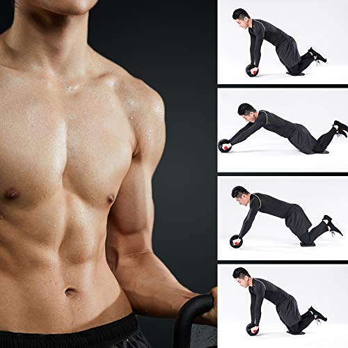 ZoneYan AB Roller, AB Wheel Roller, Rodillo para Abdominales Hipopresivos, Rueda Abdominales Fitness, AB Rueda para Flexiones, Rueda Abdominal de 3 Rueda, con Alfombrilla de Rodilla, Three Rounds ZoneYan AB Roller, AB Wheel Roller, Rodillo para Abdominales Hipopresivos, Rueda Abdominales Fitness, AB Rueda para Flexiones, Rueda Abdominal de 3 Rueda, con Alfombrilla de Rodilla, Three Rounds