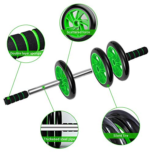 ZoneYan AB Roller, AB Wheel Roller, Rodillo para Abdominales Hipopresivos, Rueda Abdominales Fitness, AB Rueda para Flexiones, Rueda Abdominal de 3 Rueda, con Alfombrilla de Rodilla, Three Rounds ZoneYan AB Roller, AB Wheel Roller, Rodillo para Abdominales Hipopresivos, Rueda Abdominales Fitness, AB Rueda para Flexiones, Rueda Abdominal de 3 Rueda, con Alfombrilla de Rodilla, Three Rounds