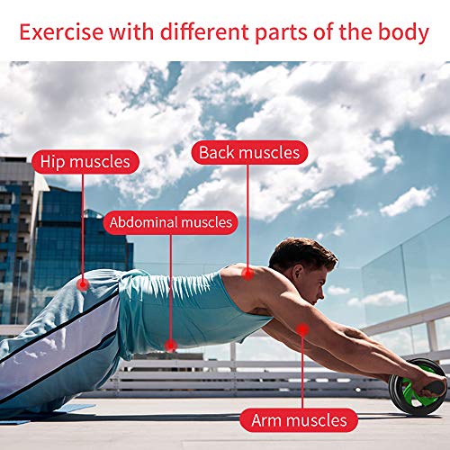 ZoneYan AB Roller, AB Wheel Roller, Rodillo para Abdominales Hipopresivos, Rueda Abdominales Fitness, AB Rueda para Flexiones, Rueda Abdominal de 3 Rueda, con Alfombrilla de Rodilla, Three Rounds ZoneYan AB Roller, AB Wheel Roller, Rodillo para Abdominales Hipopresivos, Rueda Abdominales Fitness, AB Rueda para Flexiones, Rueda Abdominal de 3 Rueda, con Alfombrilla de Rodilla, Three Rounds