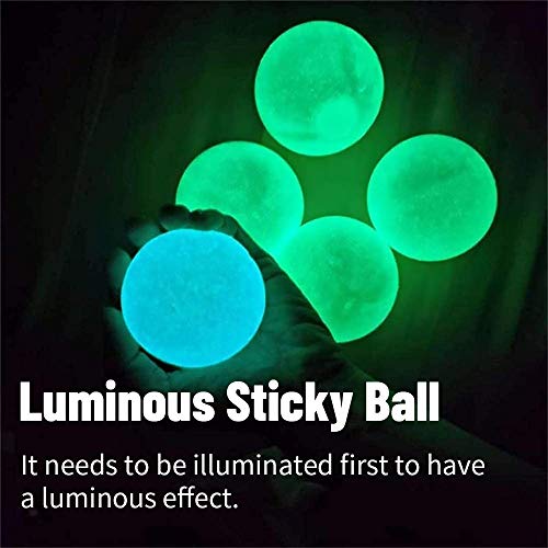 ZoneYan Bola Pegajosa Fluorescente, Globbles pegajosos, Globbles Juguetes de Bola Adhesiva, Bola de Pared Pegajosa Fluorescente, Fluorescente Sticky Target Wall Balls, Sticky Balls para Adulto y Niño