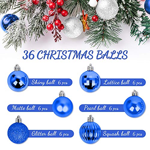 ZoneYan Bolas de Navidad 4cm, Bolas de Árbol de Navidad Adorno, Christmas Gifts Bolas de Navidad, Decoración de Bolas de Navidad Arbol(36 Piezas)