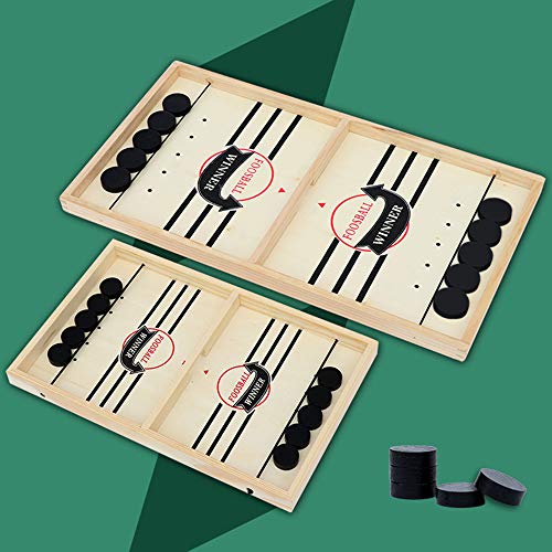 ZoneYan Juego de Mesa de Hockey de Madera, Juego de Hockey de Escritorio, Hockey de Madera portatil, Fast Sling Puck Game, ajedrez catapulta, Juego de Mesa Fast Sling Puck, para Niños Adultos (P)