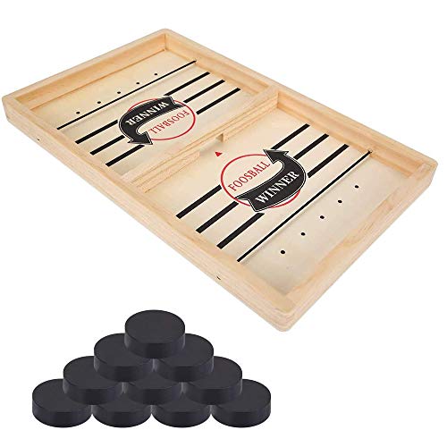 ZoneYan Juego de Mesa de Hockey de Madera, Juego de Hockey de Escritorio, Hockey de Madera portatil, Fast Sling Puck Game, ajedrez catapulta, Juego de Mesa Fast Sling Puck, para Niños Adultos (P) ZoneYan Juego de Mesa de Hockey de Madera, Juego de Hockey de Escritorio, Hockey de Madera portatil, Fast Sling Puck Game, ajedrez catapulta, Juego de Mesa Fast Sling Puck, para Niños Adultos (P)