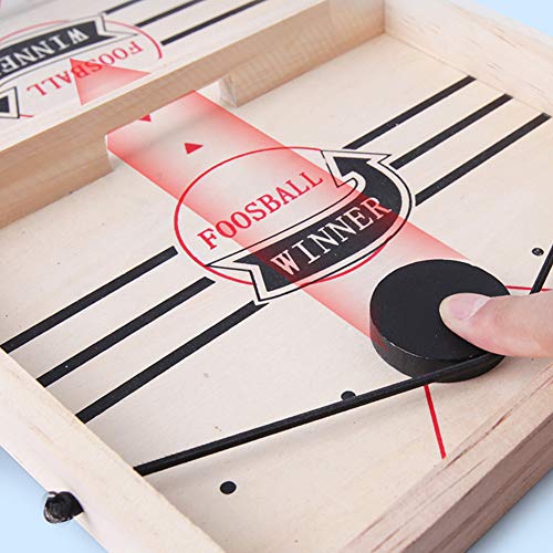 ZoneYan Juego de Mesa de Hockey de Madera, Juego de Hockey de Escritorio, Hockey de Madera portatil, Fast Sling Puck Game, ajedrez catapulta, Juego de Mesa Fast Sling Puck, para Niños Adultos (P)