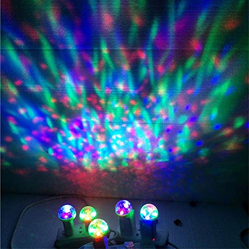 ZONJIE Luces de Discoteca USB, Luz de Escenario con Mini Bola de Discoteca, Luces de fiesta RGB de 4W Activada por Sonido, Luz LED de Ambiente de Coche para Navidad, Cumpleaños, Bodas, Clubes, Karaoke