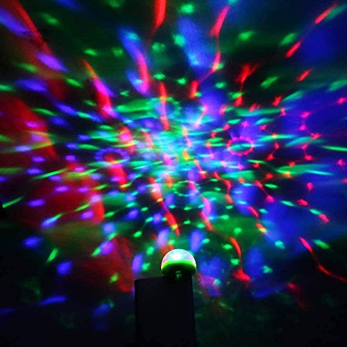 ZONJIE Luces de Discoteca USB, Luz de Escenario con Mini Bola de Discoteca, Luces de fiesta RGB de 4W Activada por Sonido, Luz LED de Ambiente de Coche para Navidad, Cumpleaños, Bodas, Clubes, Karaoke