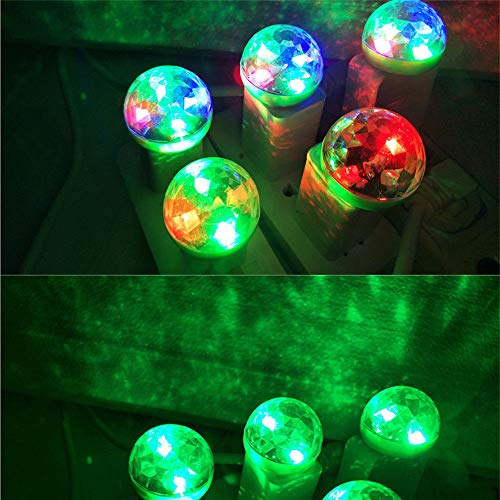 ZONJIE Luces de Discoteca USB, Luz de Escenario con Mini Bola de Discoteca, Luces de fiesta RGB de 4W Activada por Sonido, Luz LED de Ambiente de Coche para Navidad, Cumpleaños, Bodas, Clubes, Karaoke