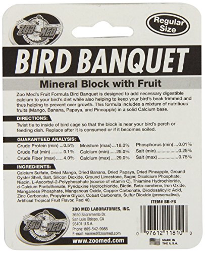 Zoo Med 26384 - Bloque de minerales para Banquete de pájaros, 1 oz/pequeño Zoo Med 26384 - Bloque de minerales para Banquete de pájaros, 1 oz/pequeño
