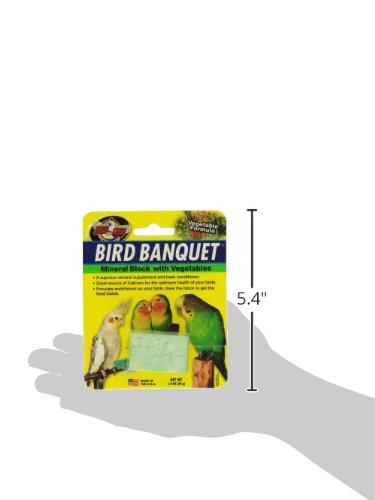 Zoo Med Bird Banquet - Bloque de alimento para pájaros, Mezcla de Verduras, pequeño, 1 x 28 g