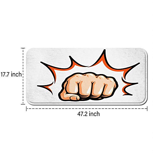 ZORMIEY Alfombras Cocina Antideslizante Alfombrilla de Goma Alfombra de Baño 45x120cm,Golpear Mano Delantero Puño Golpear Golpear Cómic Boxeo Pop Gente Golpear Nudillo Knockout Impacto de Aikido ZORMIEY Alfombras Cocina Antideslizante Alfombrilla de Goma Alfombra de Baño 45x120cm,Golpear Mano Delantero Puño Golpear Golpear Cómic Boxeo Pop Gente Golpear Nudillo Knockout Impacto de Aikido