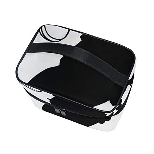 ZORMIEY Bolsa de cosméticos grande, bolsa de lavado, bolsa de almacenamiento para mujeres,Vaquero y caballo silueta hombre con sombrero sombra Texas ZORMIEY Bolsa de cosméticos grande, bolsa de lavado, bolsa de almacenamiento para mujeres,Vaquero y caballo silueta hombre con sombrero sombra Texas