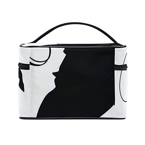 ZORMIEY Bolsa de cosméticos grande, bolsa de lavado, bolsa de almacenamiento para mujeres,Vaquero y caballo silueta hombre con sombrero sombra Texas