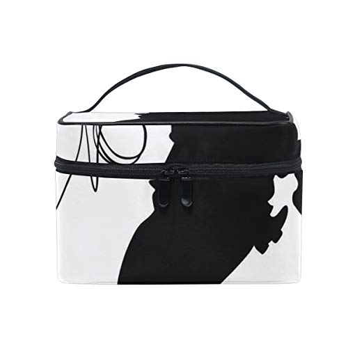 ZORMIEY Bolsa de cosméticos grande, bolsa de lavado, bolsa de almacenamiento para mujeres,Vaquero y caballo silueta hombre con sombrero sombra Texas ZORMIEY Bolsa de cosméticos grande, bolsa de lavado, bolsa de almacenamiento para mujeres,Vaquero y caballo silueta hombre con sombrero sombra Texas