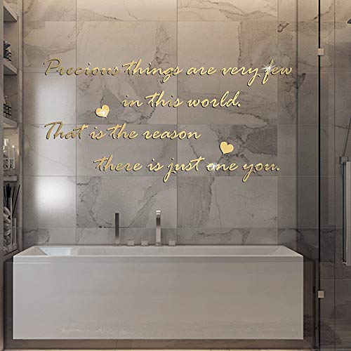 ZoSiP Muebles Vinilo Decorativo de Pared El Alfabeto inglés acrílico Espejo Pegatinas decoración de la Pared del Fondo autoadhesivasLas Pegatinas de Pared (Color : Gold, Size : 200x100cm)