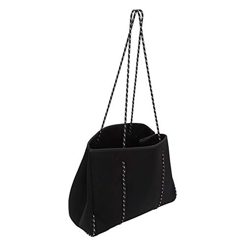 Zouminyy Bolso de Playa Informal para mamá, Correa de Mano, cinturón de Moda, Bolso de Compras, Bolso de Playa de Neopreno, para Correr, Correr, Hombres, Mujeres, Andar en Bicicleta, Viajar,(Black)