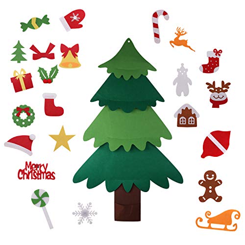 ZOYLINK Fieltro Árbol de Navidad, LED El árbol de Navidad del Fieltro Decoraciones de la Navidad