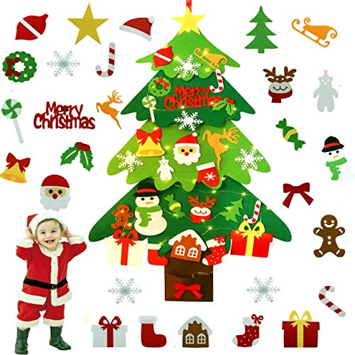 ZOYLINK Fieltro Árbol de Navidad, LED El árbol de Navidad del Fieltro Decoraciones de la Navidad