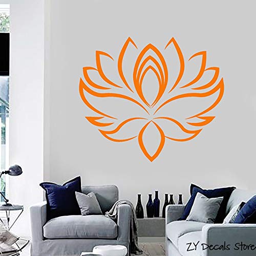zqyjhkou Lotus Flower Tatuajes de Pared Centro de Yoga Hinduismo Pegatinas de Pared para Dormitorio Extraíble Arte Mural Living Room Decoration42x50cm