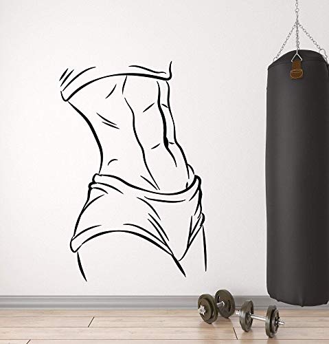 zqyjhkou Muscle Girl Beautiful Body Bodybuilding Fitness Vinilo Tatuajes de Pared Bodybuilding Club Gym Inicio Decorativo Etiqueta de la Pared 66.5x99.75cm