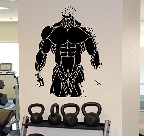 zqyjhkou Tatuajes de Pared Gimnasio Gimnasio Culturismo Pegatina de Vinilo Deporte Inicio Decoración de Arte de pared42x57cm